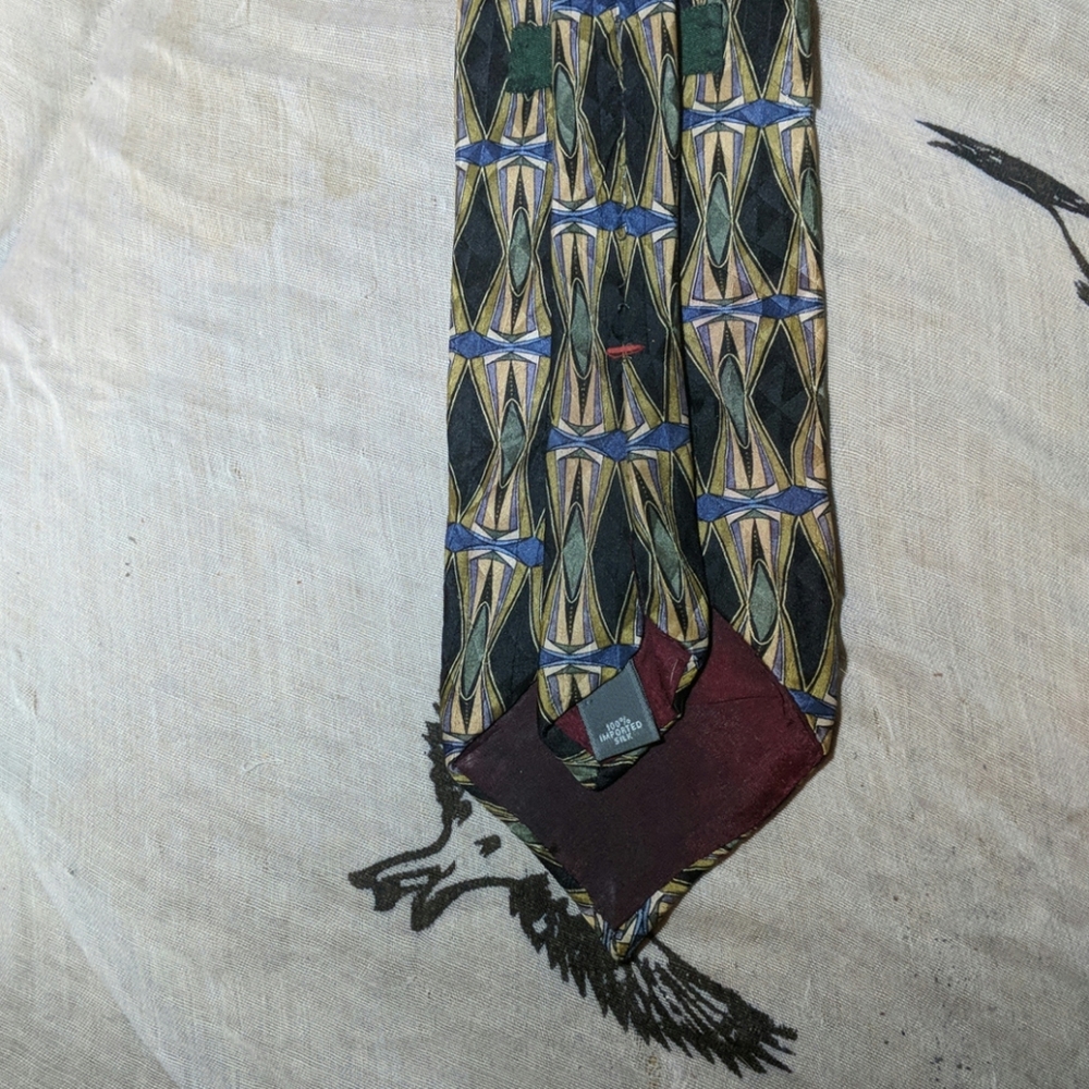 Cambridge Classics tie 100% silk.Green, blue, gold - Picture 3 of 6